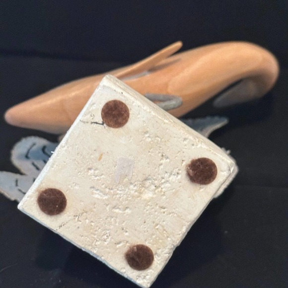 Coastal Décor "Wooden Dolphin w/Metal accents on Stone base" Mixed Media - Picture 7 of 11